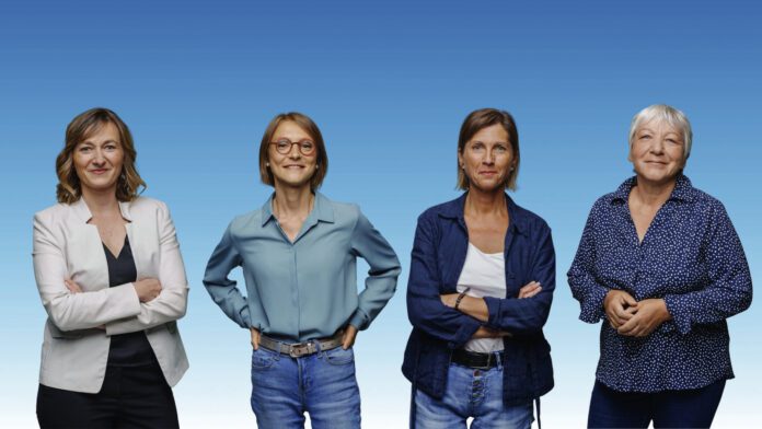 Carine Feix, Noémie Gaschy, Judith Jung et Sabine Pfeiffer. L’équipe comptera cinq journalistes en CDI à partir du 1er novembre, avec l’arrivée d’Apolline Lehner. / ©Bartosch Salmanski
